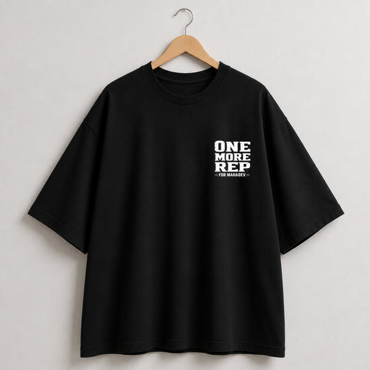 ONE MORE REP Oversized Gym T-Shirt for Men - 220 GSM Beast Mode | Code: OMR220